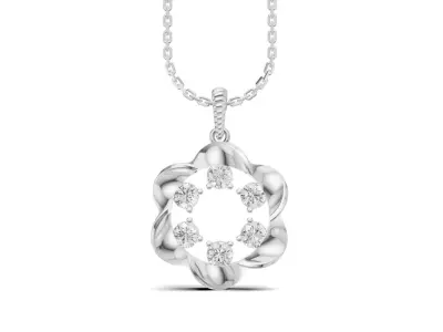 Diamond Circle Flower Pendant        3D print model
