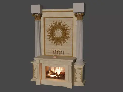 Neo Classical Fireplace 3D model