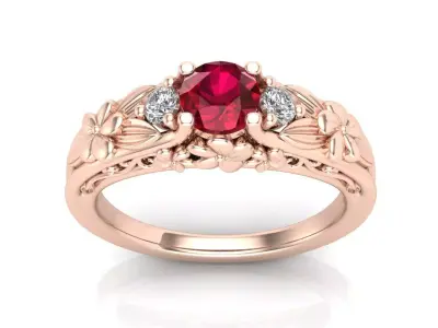 Flower ring 3D print model