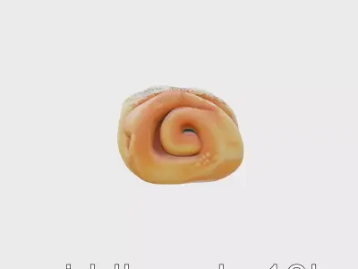 Danish Pastry Spiral with Almond Filling model pack Low-poly 3D model
