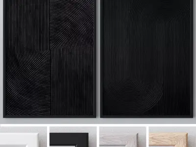 Set of large wall paintings  600 3D model