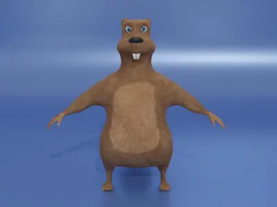 Beaver Low-poly 3D model