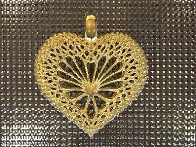 111111 gold plated heart pendant Free 3D model