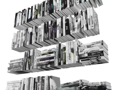 Books 150 pieces 2-6-1 Low-poly 3D model