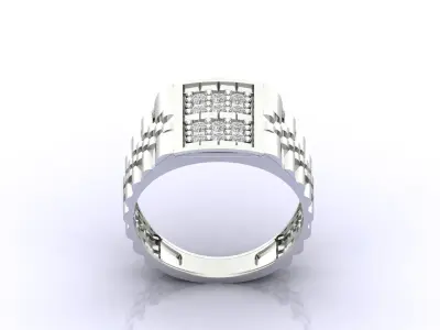 Print Ready STL 3DM  Gents Rings Diamond Men Ring  3D print model 185
