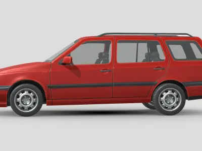 Volkswagen Golf 1997 Low-poly 3D model