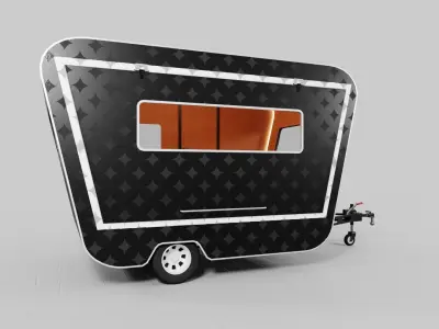 PBR-2 Towing the food truck Low-poly 3D model