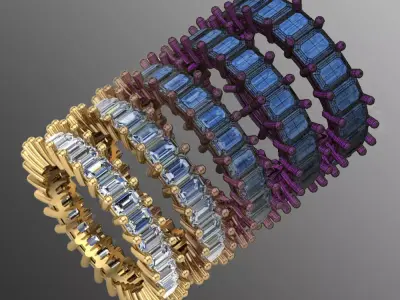 Ring ri213  emerald  3D print model