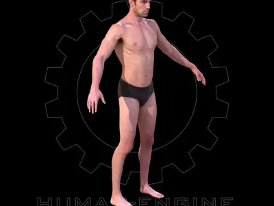 Male Scan - Dan Low Poly A-pose Low-poly 3D model