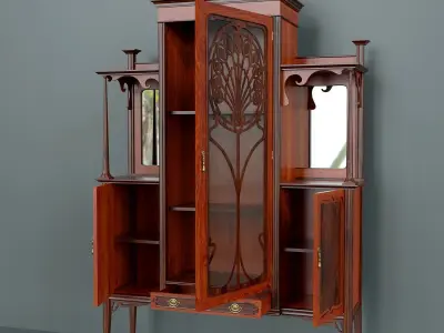 Antique Art Nouveau showcase 3D model