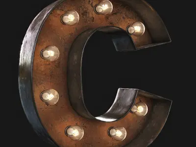 Vintage Marquee Letters 3D model