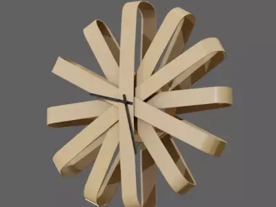 Umbra Ribbonwood Wall Clock wood vaneer Low-poly 3D model