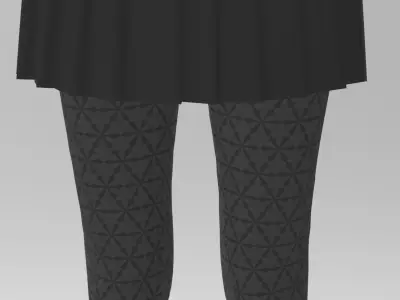 3D White School Dress 3D model