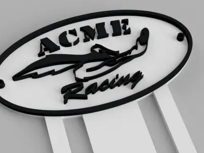 Acme Racing Wile E El Coyote Roadrunner Logo Book Markers Free 3D print model