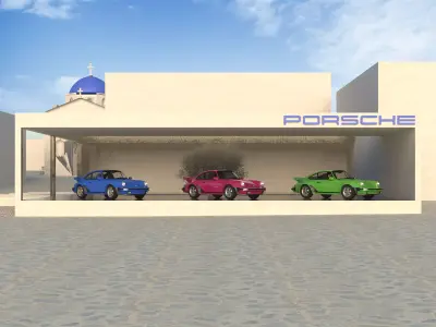 Porsche Pavillion on Greek Island 3D model