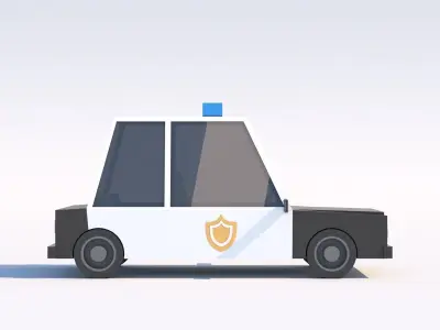 Cartoon Low Poly Police Car Low-poly 3D model