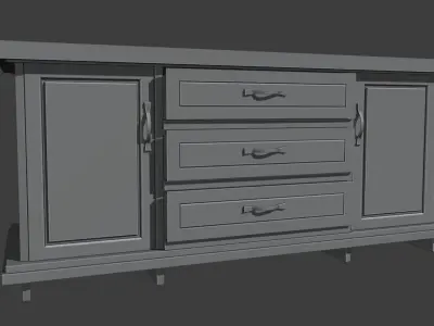 Cabinet Collection chest of drawers Low-poly 3D model