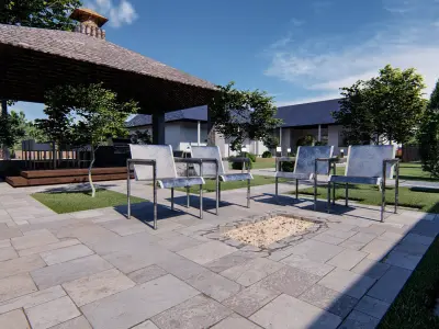 BACKYARD DESIGN OF MODERN HOUSE 3D model