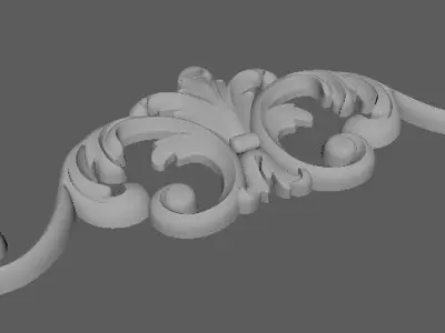 Central decor ornament for furniture 3D model 401