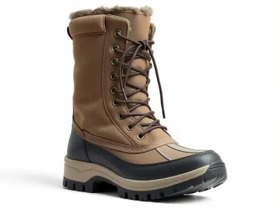 Winter Boot Model Pack with Fur Lining Low-poly 3D model