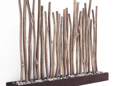 Branch old tree fundament pebble 3D model