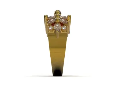 Luxury printable diamond woman ring model jr00346 3D print model