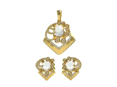 Diamond Pendant Set 06 3D print model