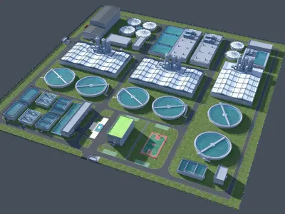 Water and Sewage Treatment Plants 3D model