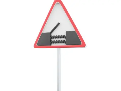 3D swing bridge road sign 3D model