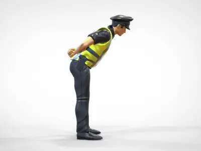 N4 Traffic Police bending over  3D print model