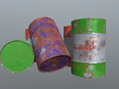 Metall Barrel Rusty Free low-poly 3D model