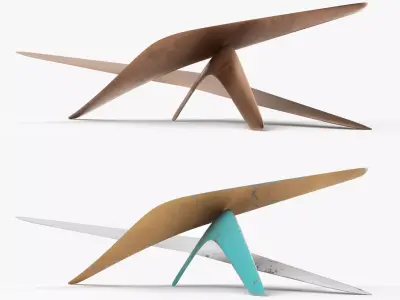 Modern Abstract Boomerang Sculpture  Low-poly 3D model