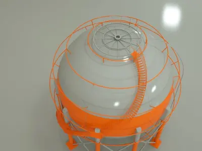 Sphere Tank 3D Model 3D model