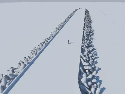 Breakwater 3D -B- Tetrapods 3D model