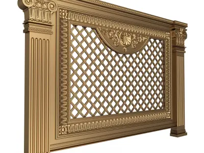 Radiator Cover Decorative Screening Grille Panel 09 Low-poly 3D model