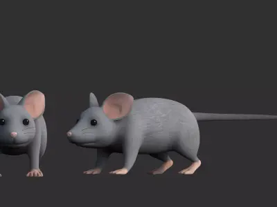 cartoon mouse animal 3D model