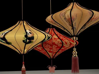 Chinese red lantern  3D model