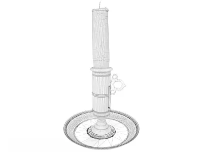 Old Candle Low-poly 3D model