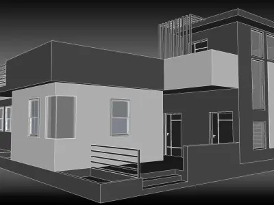 Architect modern house Free 3D model