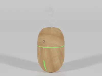 AIR HUMIDIFIER WOOD DESIGN Low-poly 3D model