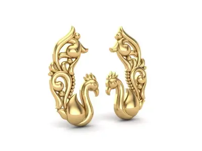 Peacock - Earring - Kundal - 240429 3D print model