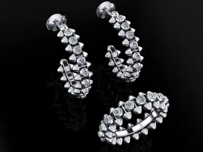 Ring and Earrings 55 3D print model