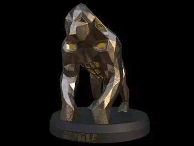 Steampunk Gorilla Low-poly 3D model