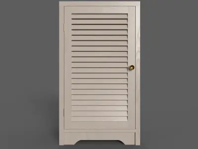 Wooden Material Cabinet Low-Poly PBR Game Ready 3D Model Low-poly 3D model