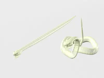 Rattlesnake knife and snake Low-poly 3D model