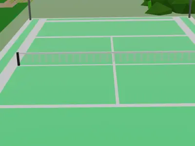stylized low poly tennis court Free low-poly 3D model