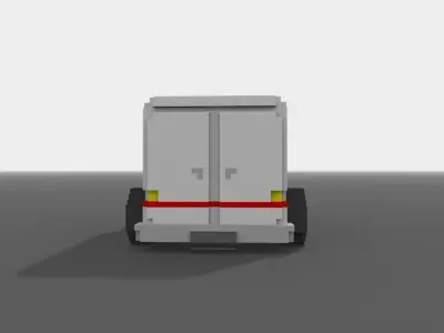 Voxel Ambulance  Low-poly 3D model