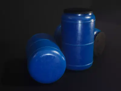 PBR Barrel Plastic - Texture Variation Low-poly 3D model