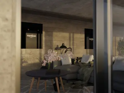 Automotive Villa Render Scene 3D Blender File Textured 3D model