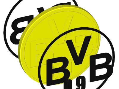 Double Sided Logo Borussia Dortmund Football Club 3D Model Free 3D print model